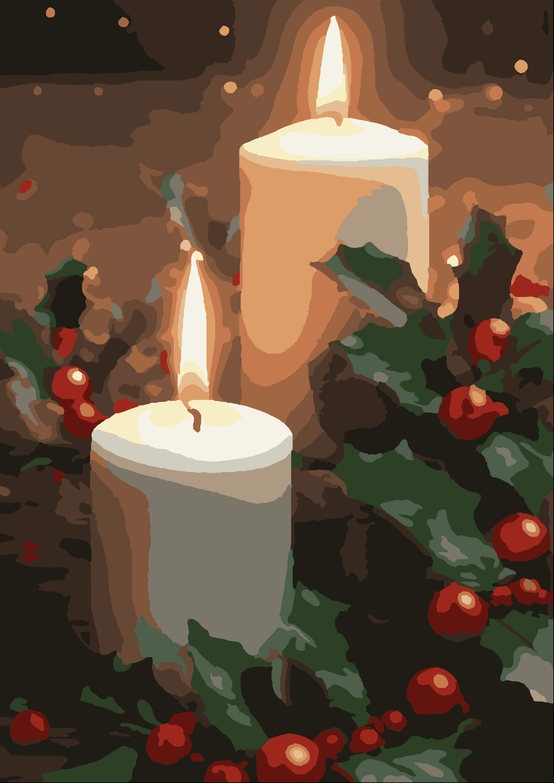 paint by number preview Christmas candles