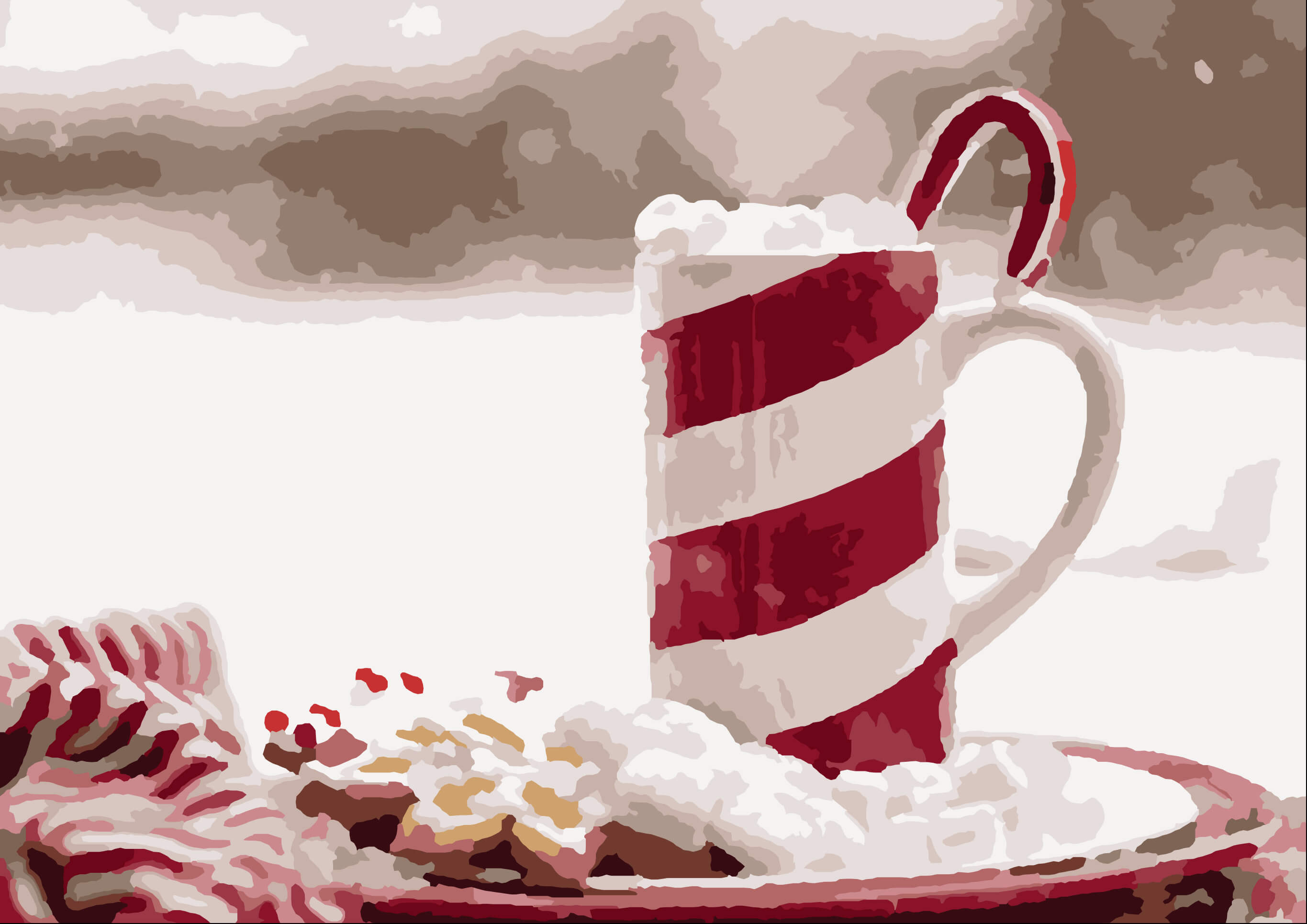 paint by number preview Christmas cup