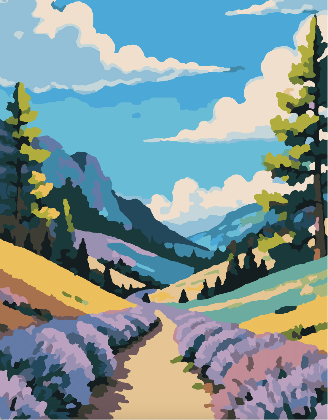 paint by number preview Lavander path