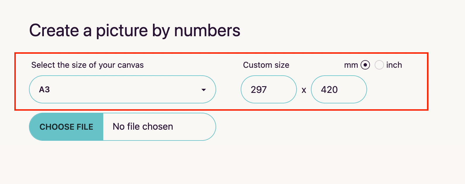 Shows where settings for size editing located